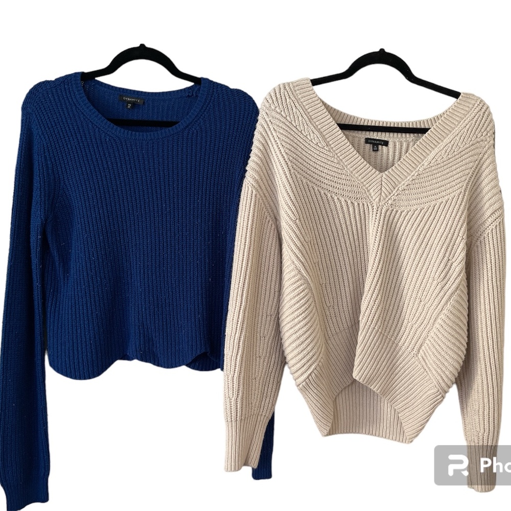 Lot of 2 Dynamite Knot Sweaters